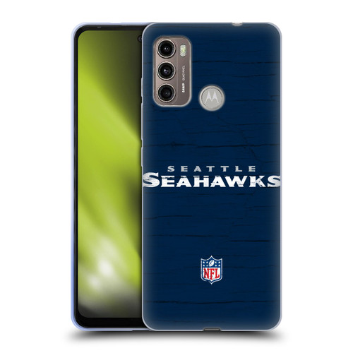 NFL Seattle Seahawks Logo Distressed Look Soft Gel Case for Motorola Moto G60 / Moto G40 Fusion