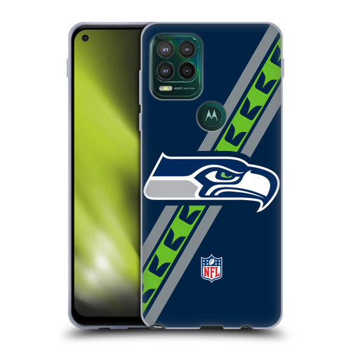 NFL Seattle Seahawks Logo Stripes Soft Gel Case for Motorola Moto G Stylus 5G 2021