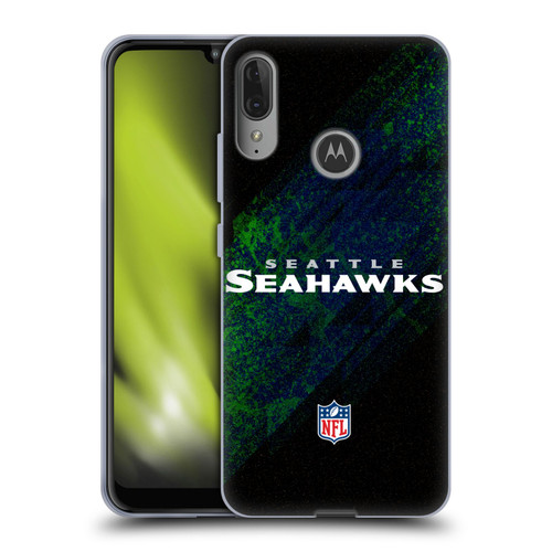 NFL Seattle Seahawks Logo Blur Soft Gel Case for Motorola Moto E6 Plus