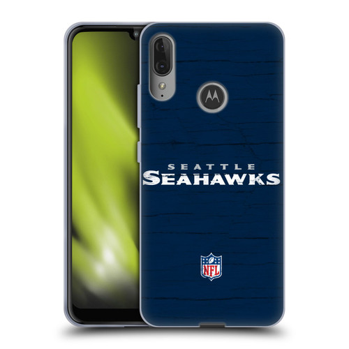 NFL Seattle Seahawks Logo Distressed Look Soft Gel Case for Motorola Moto E6 Plus