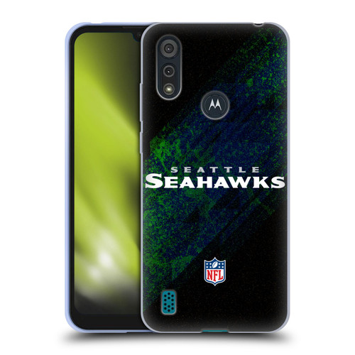 NFL Seattle Seahawks Logo Blur Soft Gel Case for Motorola Moto E6s (2020)