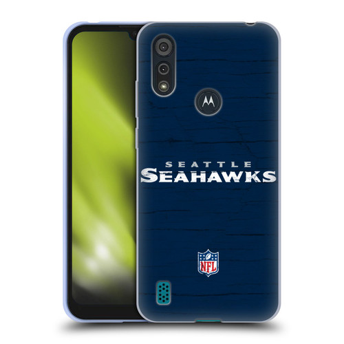 NFL Seattle Seahawks Logo Distressed Look Soft Gel Case for Motorola Moto E6s (2020)