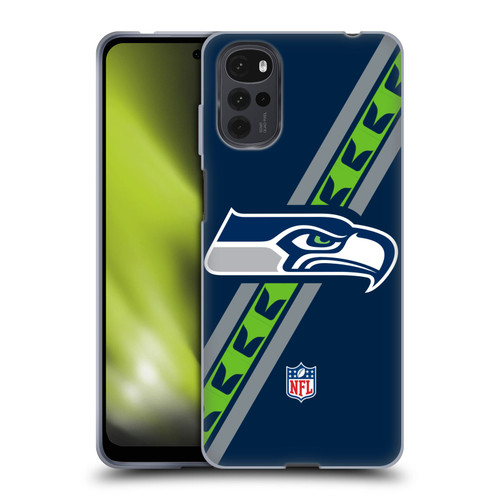 NFL Seattle Seahawks Logo Stripes Soft Gel Case for Motorola Moto G22