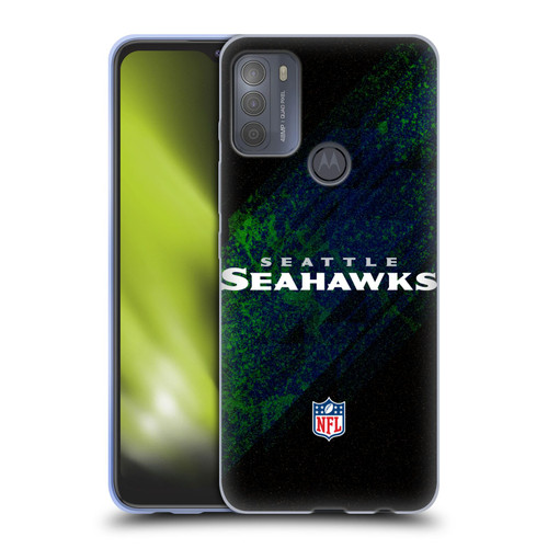 NFL Seattle Seahawks Logo Blur Soft Gel Case for Motorola Moto G50