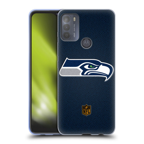 NFL Seattle Seahawks Logo Football Soft Gel Case for Motorola Moto G50