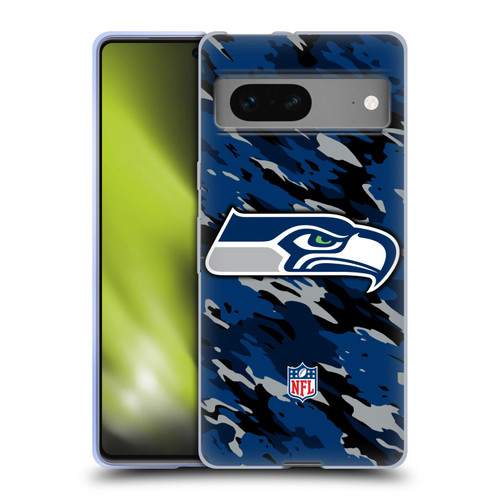 NFL Seattle Seahawks Logo Camou Soft Gel Case for Google Pixel 7