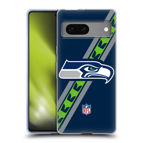 NFL Seattle Seahawks Logo Stripes Soft Gel Case for Google Pixel 7