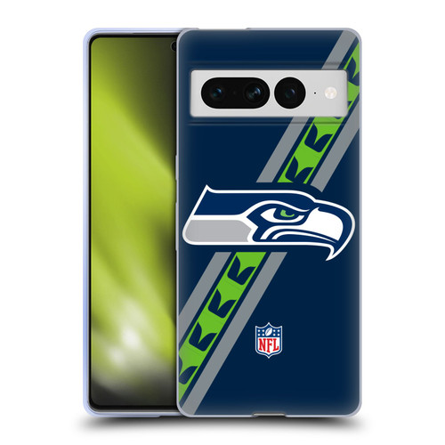 NFL Seattle Seahawks Logo Stripes Soft Gel Case for Google Pixel 7 Pro