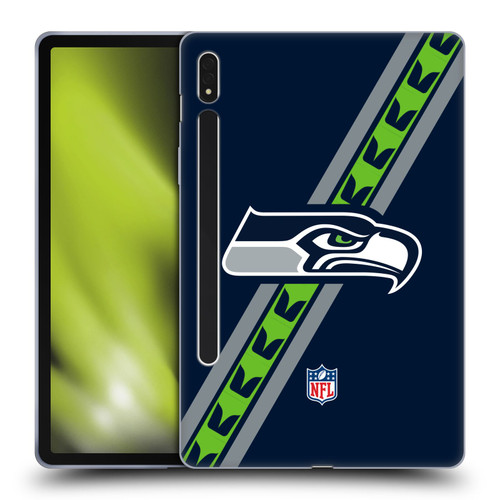 NFL Seattle Seahawks Logo Stripes Soft Gel Case for Samsung Galaxy Tab S8