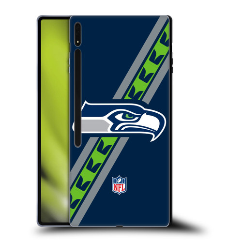 NFL Seattle Seahawks Logo Stripes Soft Gel Case for Samsung Galaxy Tab S8 Ultra