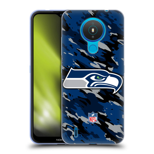 NFL Seattle Seahawks Logo Camou Soft Gel Case for Nokia 1.4