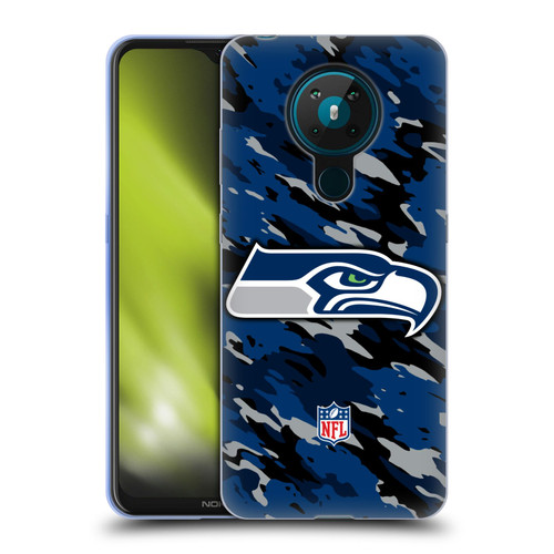 NFL Seattle Seahawks Logo Camou Soft Gel Case for Nokia 5.3