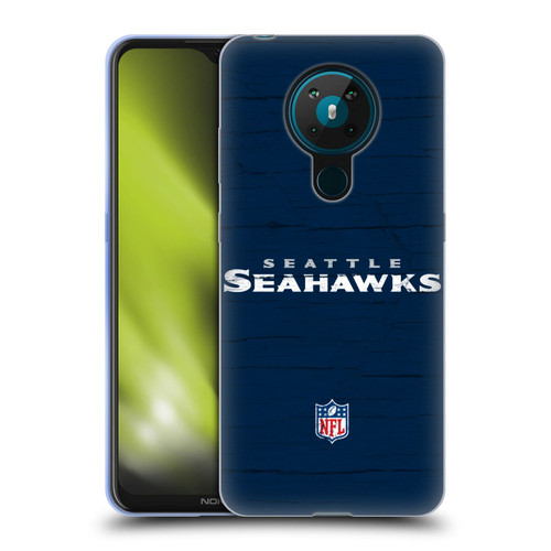 NFL Seattle Seahawks Logo Distressed Look Soft Gel Case for Nokia 5.3