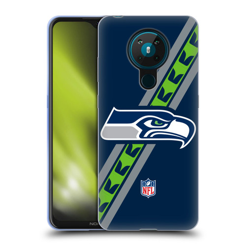NFL Seattle Seahawks Logo Stripes Soft Gel Case for Nokia 5.3