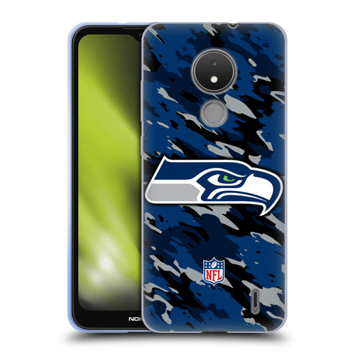 NFL Seattle Seahawks Logo Camou Soft Gel Case for Nokia C21
