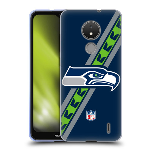 NFL Seattle Seahawks Logo Stripes Soft Gel Case for Nokia C21