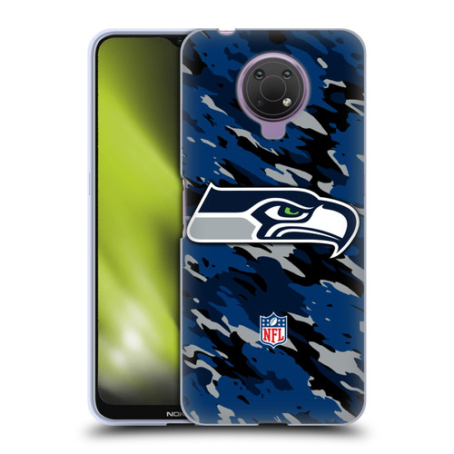 NFL Seattle Seahawks Logo Camou Soft Gel Case for Nokia G10