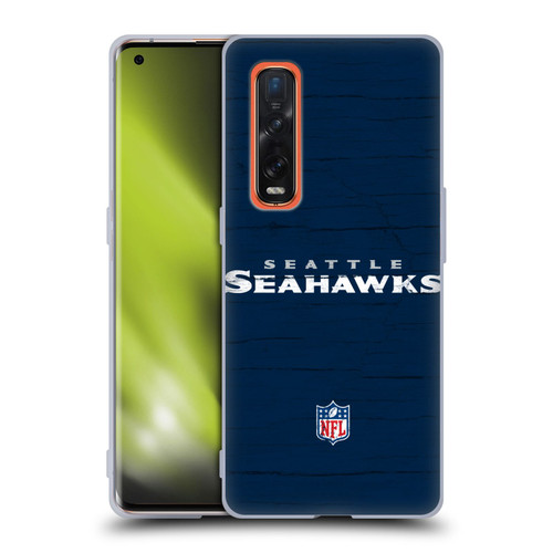 NFL Seattle Seahawks Logo Distressed Look Soft Gel Case for OPPO Find X2 Pro 5G