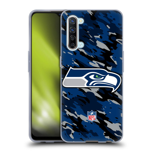 NFL Seattle Seahawks Logo Camou Soft Gel Case for OPPO Find X2 Lite 5G