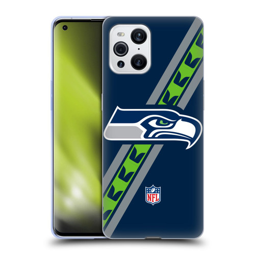 NFL Seattle Seahawks Logo Stripes Soft Gel Case for OPPO Find X3 / Pro