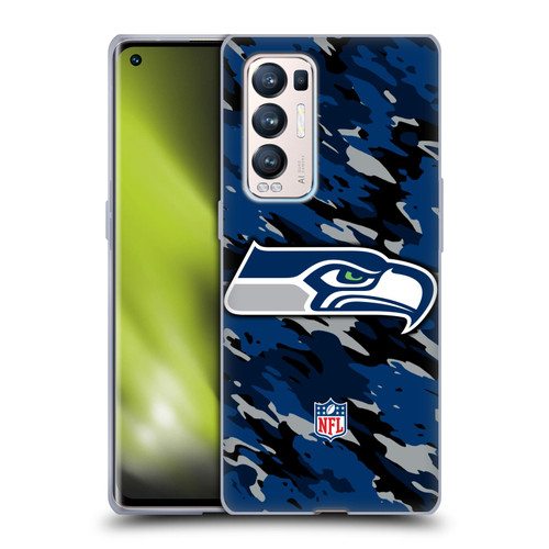 NFL Seattle Seahawks Logo Camou Soft Gel Case for OPPO Find X3 Neo / Reno5 Pro+ 5G