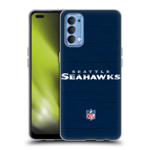 NFL Seattle Seahawks Logo Distressed Look Soft Gel Case for OPPO Reno 4 5G