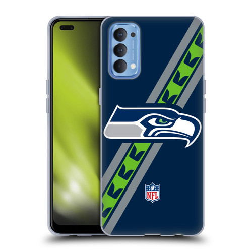 NFL Seattle Seahawks Logo Stripes Soft Gel Case for OPPO Reno 4 5G