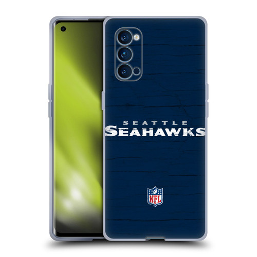 NFL Seattle Seahawks Logo Distressed Look Soft Gel Case for OPPO Reno 4 Pro 5G