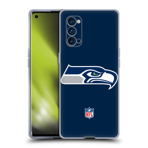 NFL Seattle Seahawks Logo Plain Soft Gel Case for OPPO Reno 4 Pro 5G