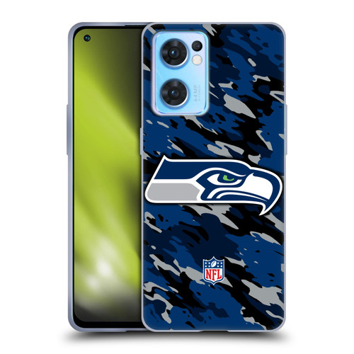 NFL Seattle Seahawks Logo Camou Soft Gel Case for OPPO Reno7 5G / Find X5 Lite