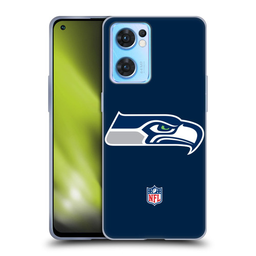NFL Seattle Seahawks Logo Plain Soft Gel Case for OPPO Reno7 5G / Find X5 Lite