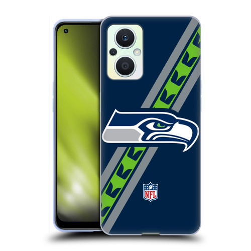 NFL Seattle Seahawks Logo Stripes Soft Gel Case for OPPO Reno8 Lite