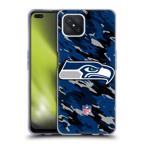 NFL Seattle Seahawks Logo Camou Soft Gel Case for OPPO Reno4 Z 5G