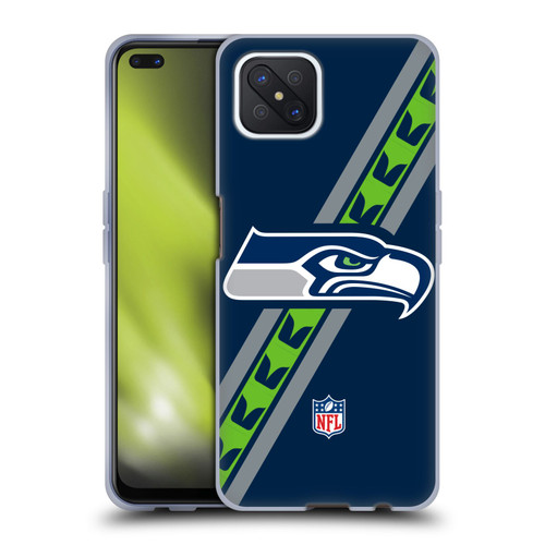 NFL Seattle Seahawks Logo Stripes Soft Gel Case for OPPO Reno4 Z 5G