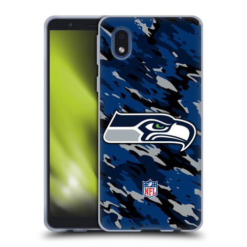 NFL Seattle Seahawks Logo Camou Soft Gel Case for Samsung Galaxy A01 Core (2020)