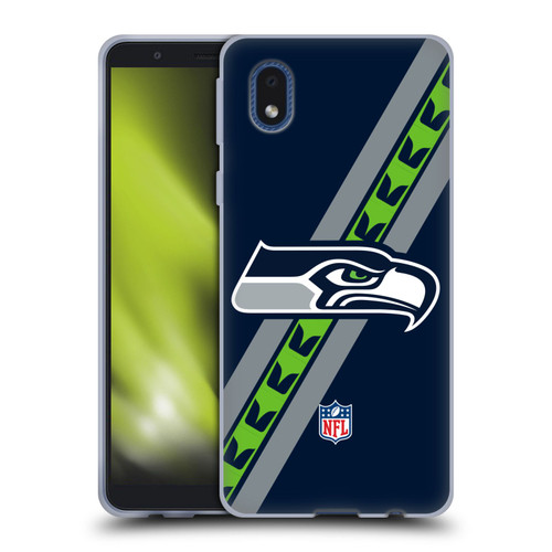 NFL Seattle Seahawks Logo Stripes Soft Gel Case for Samsung Galaxy A01 Core (2020)
