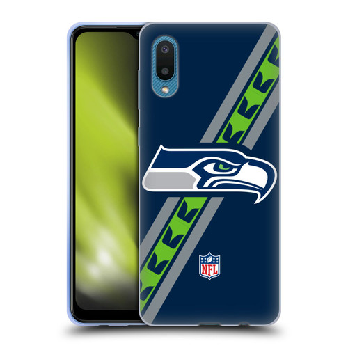 NFL Seattle Seahawks Logo Stripes Soft Gel Case for Samsung Galaxy A02/M02 (2021)