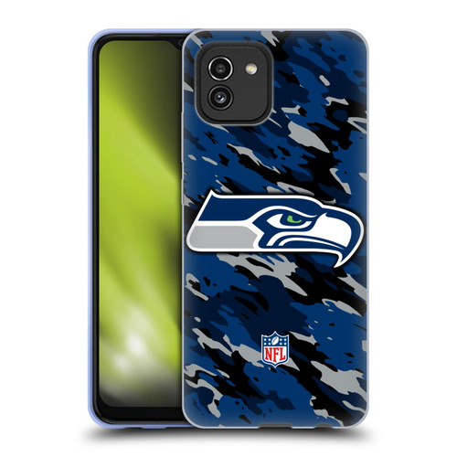 NFL Seattle Seahawks Logo Camou Soft Gel Case for Samsung Galaxy A03 (2021)