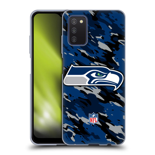 NFL Seattle Seahawks Logo Camou Soft Gel Case for Samsung Galaxy A03s (2021)