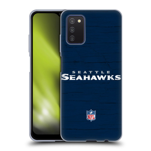 NFL Seattle Seahawks Logo Distressed Look Soft Gel Case for Samsung Galaxy A03s (2021)