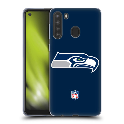 NFL Seattle Seahawks Logo Plain Soft Gel Case for Samsung Galaxy A21 (2020)