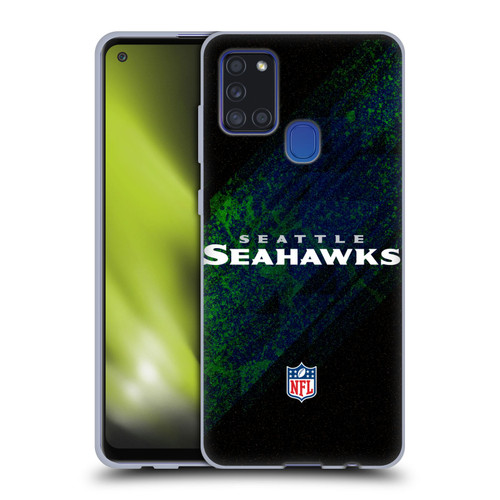 NFL Seattle Seahawks Logo Blur Soft Gel Case for Samsung Galaxy A21s (2020)