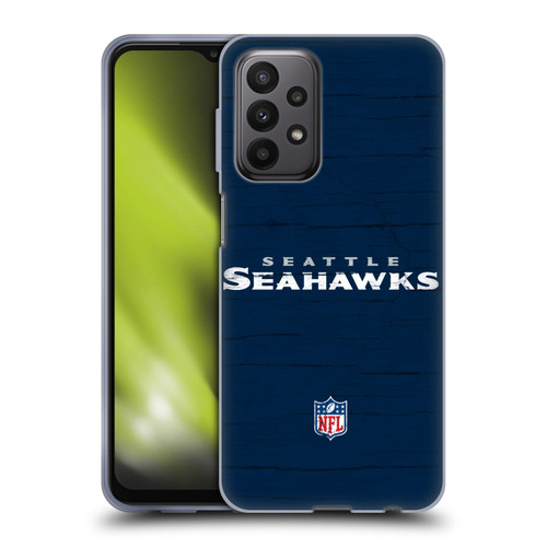 NFL Seattle Seahawks Logo Distressed Look Soft Gel Case for Samsung Galaxy A23 / 5G (2022)