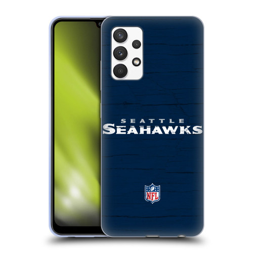 NFL Seattle Seahawks Logo Distressed Look Soft Gel Case for Samsung Galaxy A32 (2021)