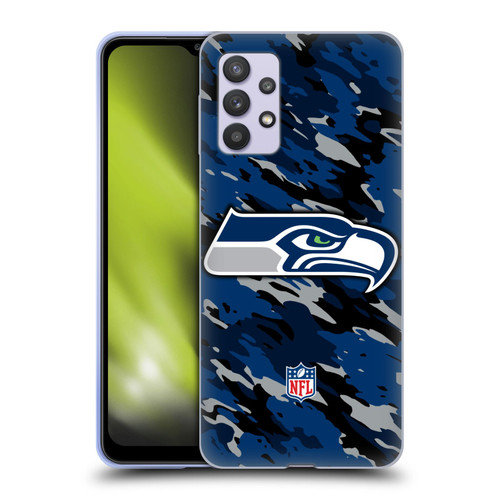 NFL Seattle Seahawks Logo Camou Soft Gel Case for Samsung Galaxy A32 5G / M32 5G (2021)