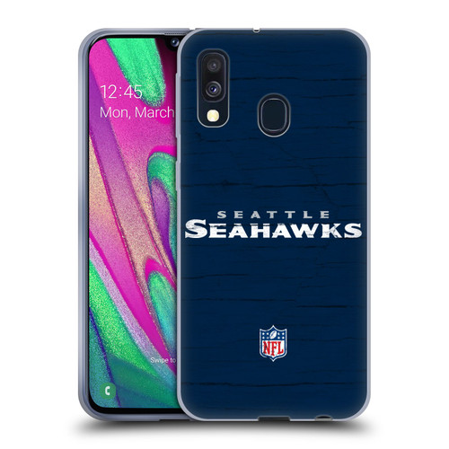NFL Seattle Seahawks Logo Distressed Look Soft Gel Case for Samsung Galaxy A40 (2019)