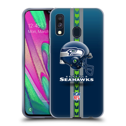 NFL Seattle Seahawks Logo Helmet Soft Gel Case for Samsung Galaxy A40 (2019)