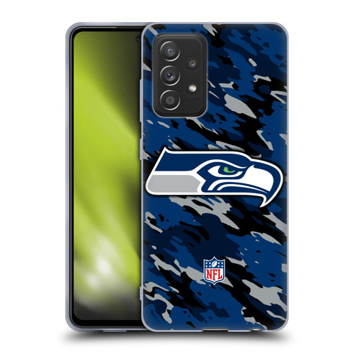 NFL Seattle Seahawks Logo Camou Soft Gel Case for Samsung Galaxy A52 / A52s / 5G (2021)