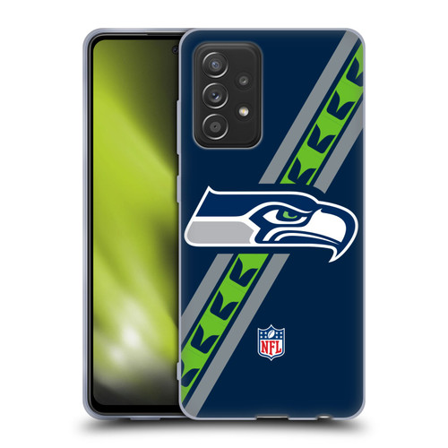 NFL Seattle Seahawks Logo Stripes Soft Gel Case for Samsung Galaxy A52 / A52s / 5G (2021)