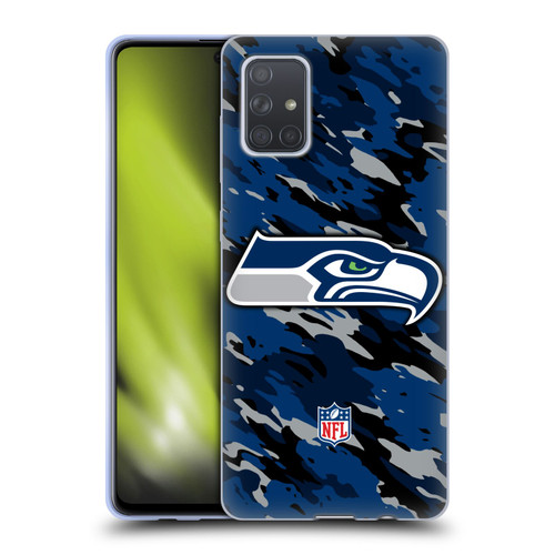 NFL Seattle Seahawks Logo Camou Soft Gel Case for Samsung Galaxy A71 (2019)